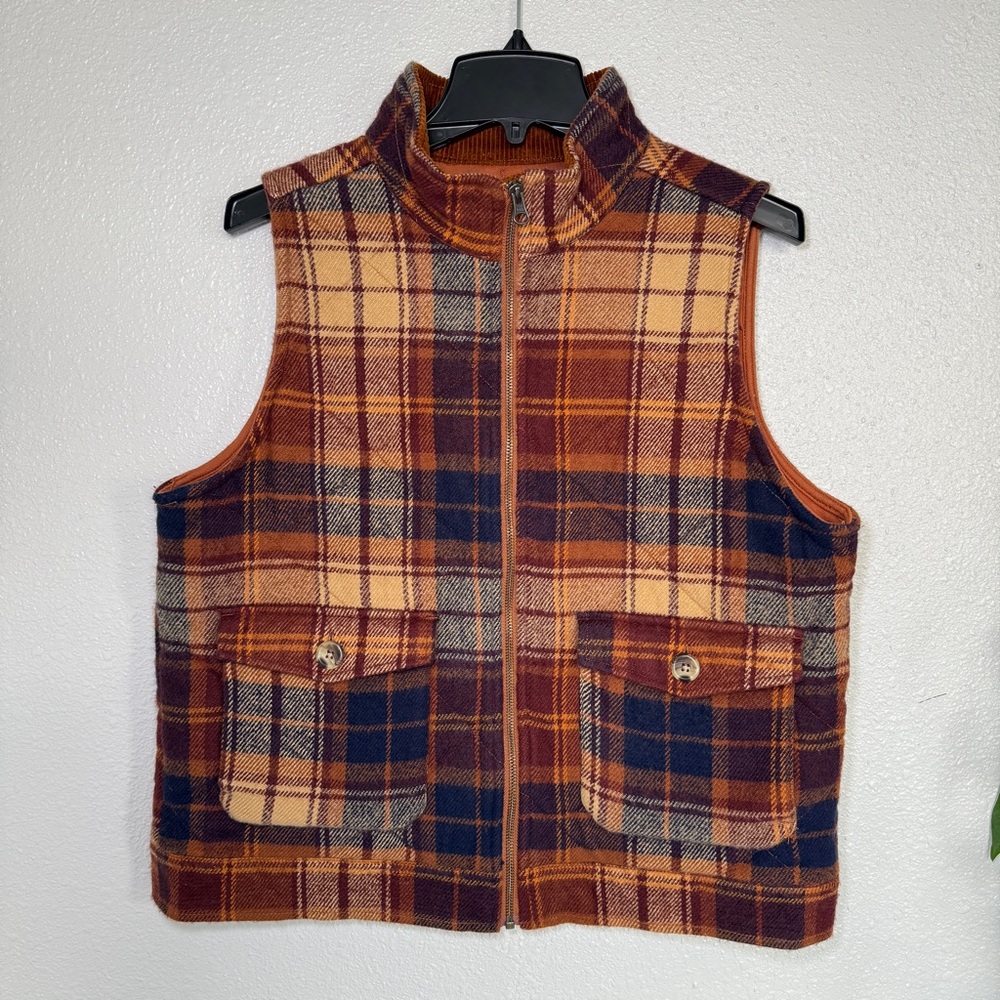 Natural Reflections Quilted Vest in Rich Orange |Size L